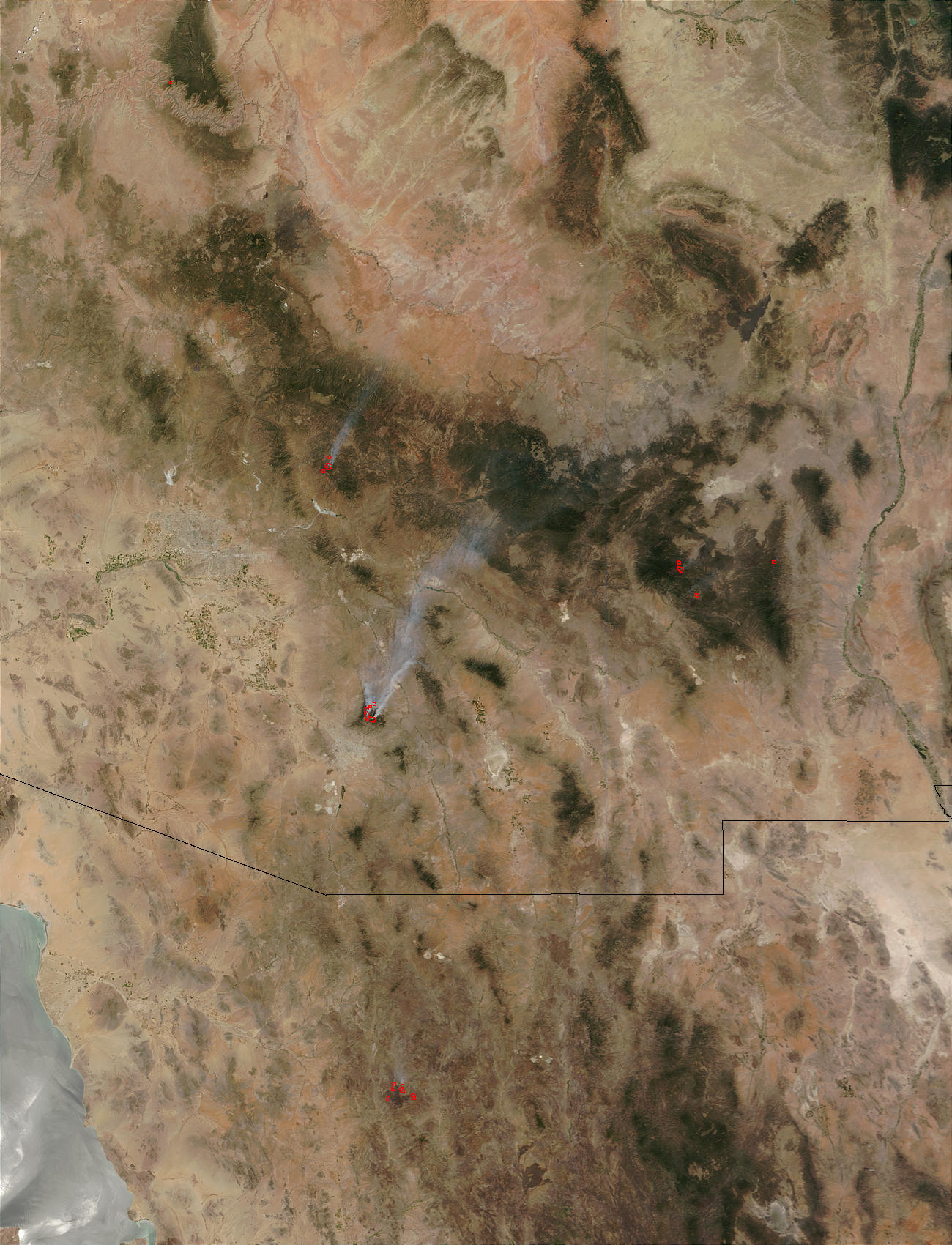 Fires in Arizona and New Mexico (morning overpass) - related imagethumbnail