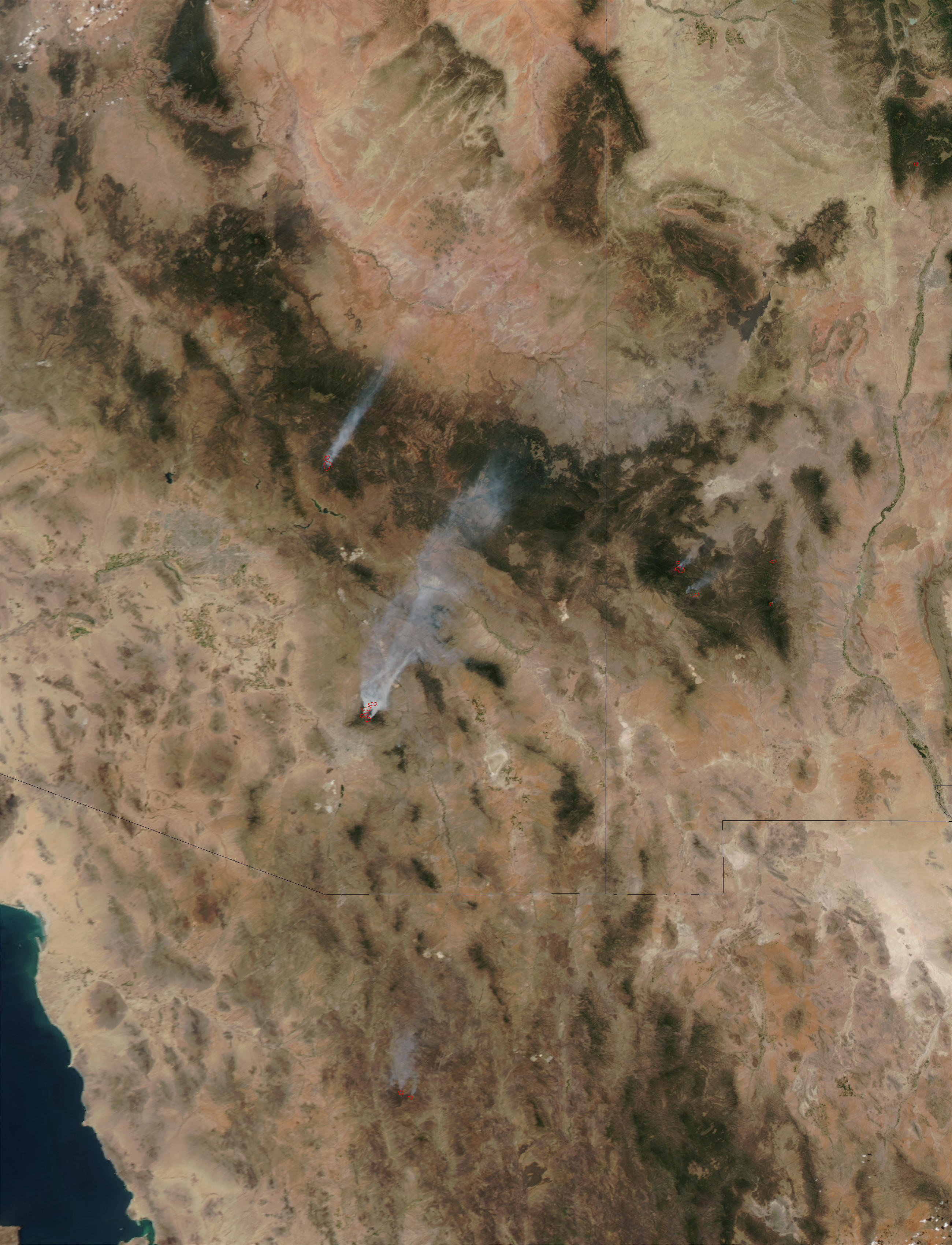 Fires in Arizona and New Mexico (afternoon overpass) - related image preview