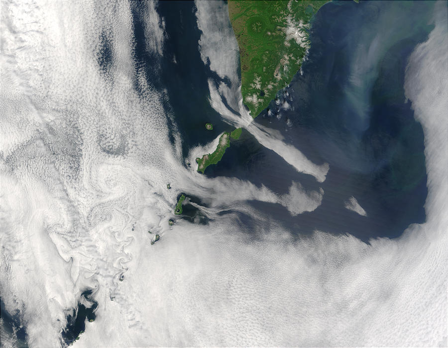 Cloud vortices off Kuril Islands, Eastern Russia - related image preview