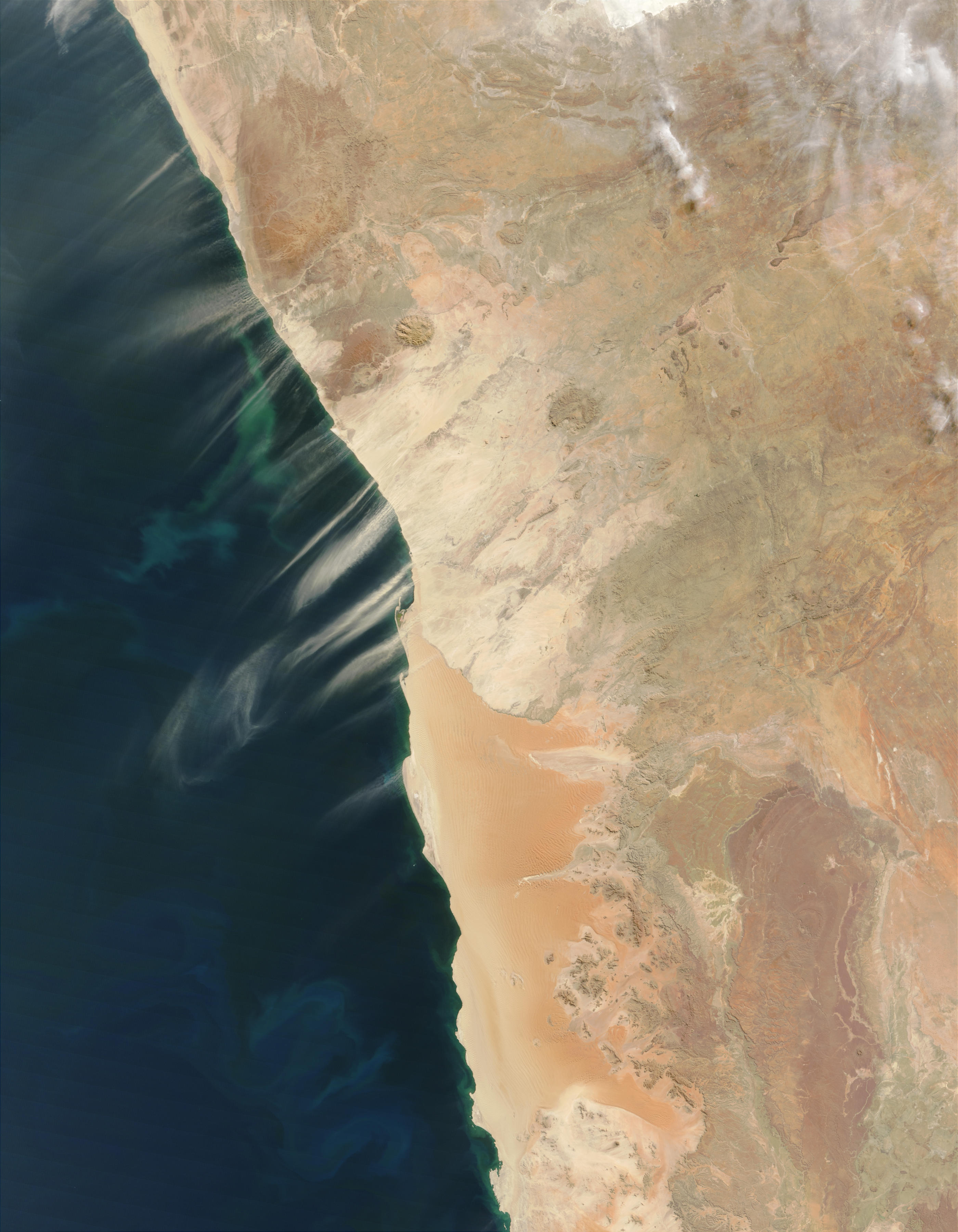 Dust plumes and phytoplankton bloom off Namibia - related image preview