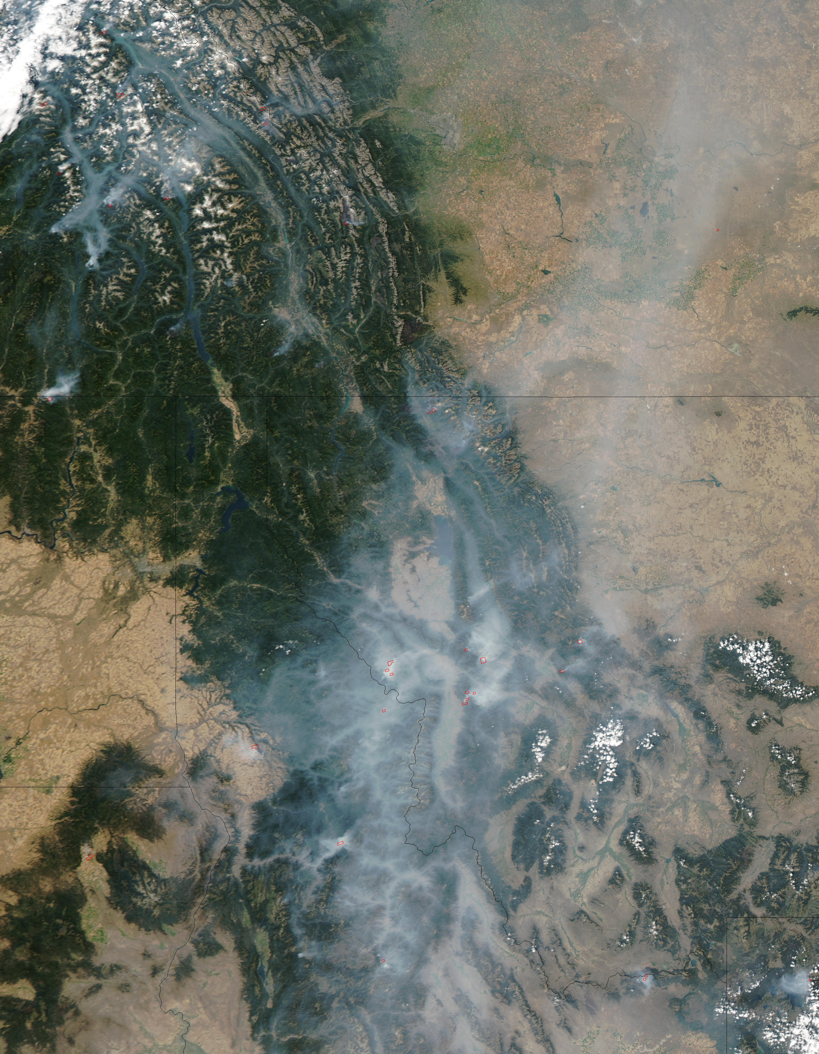 Fires and smoke in Montana, Idaho, and British Columbia - related image preview