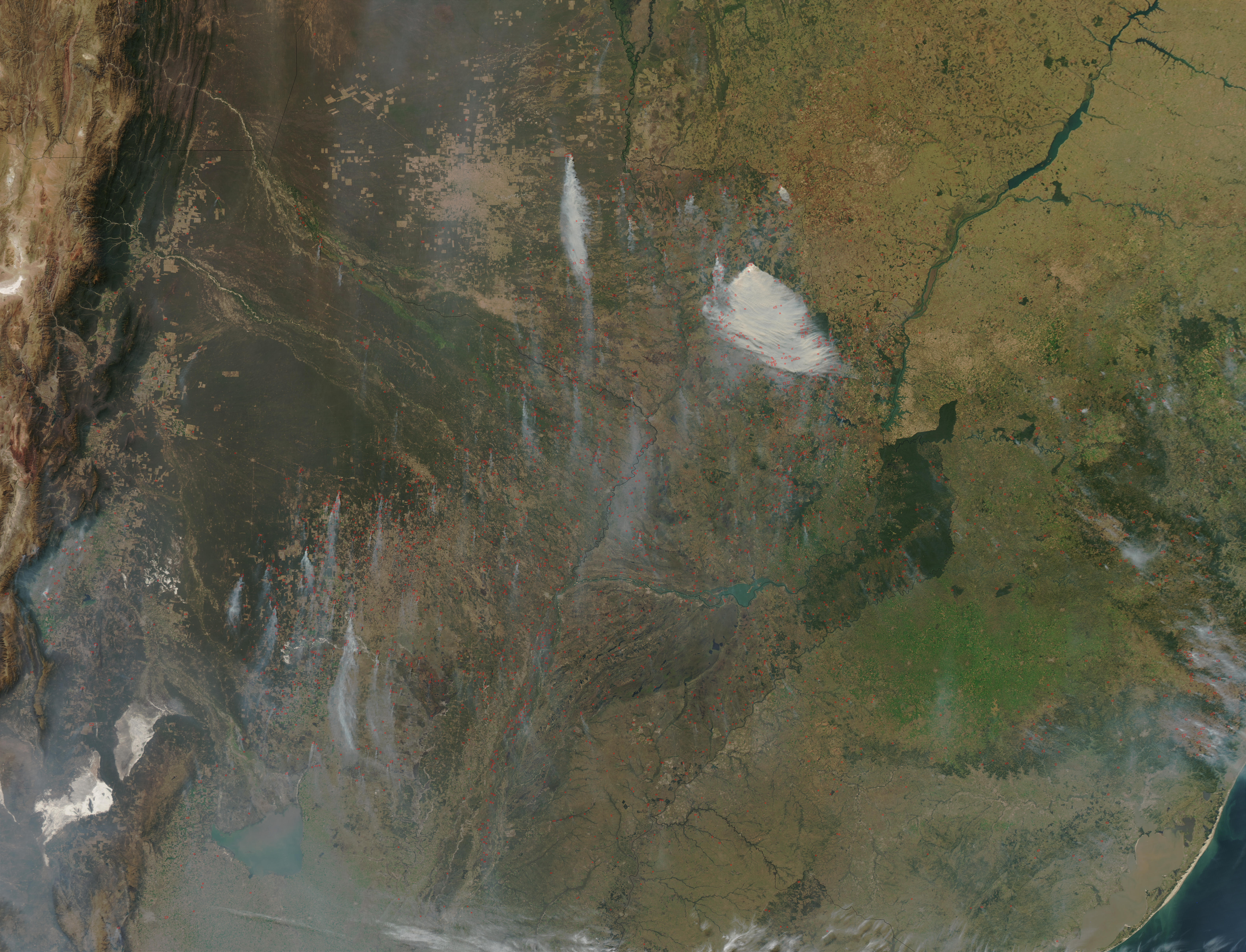Fires across central South America - related image preview