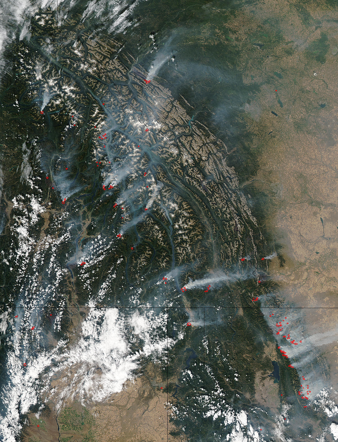 Fires and smoke in Montana and British Columbia - related image preview