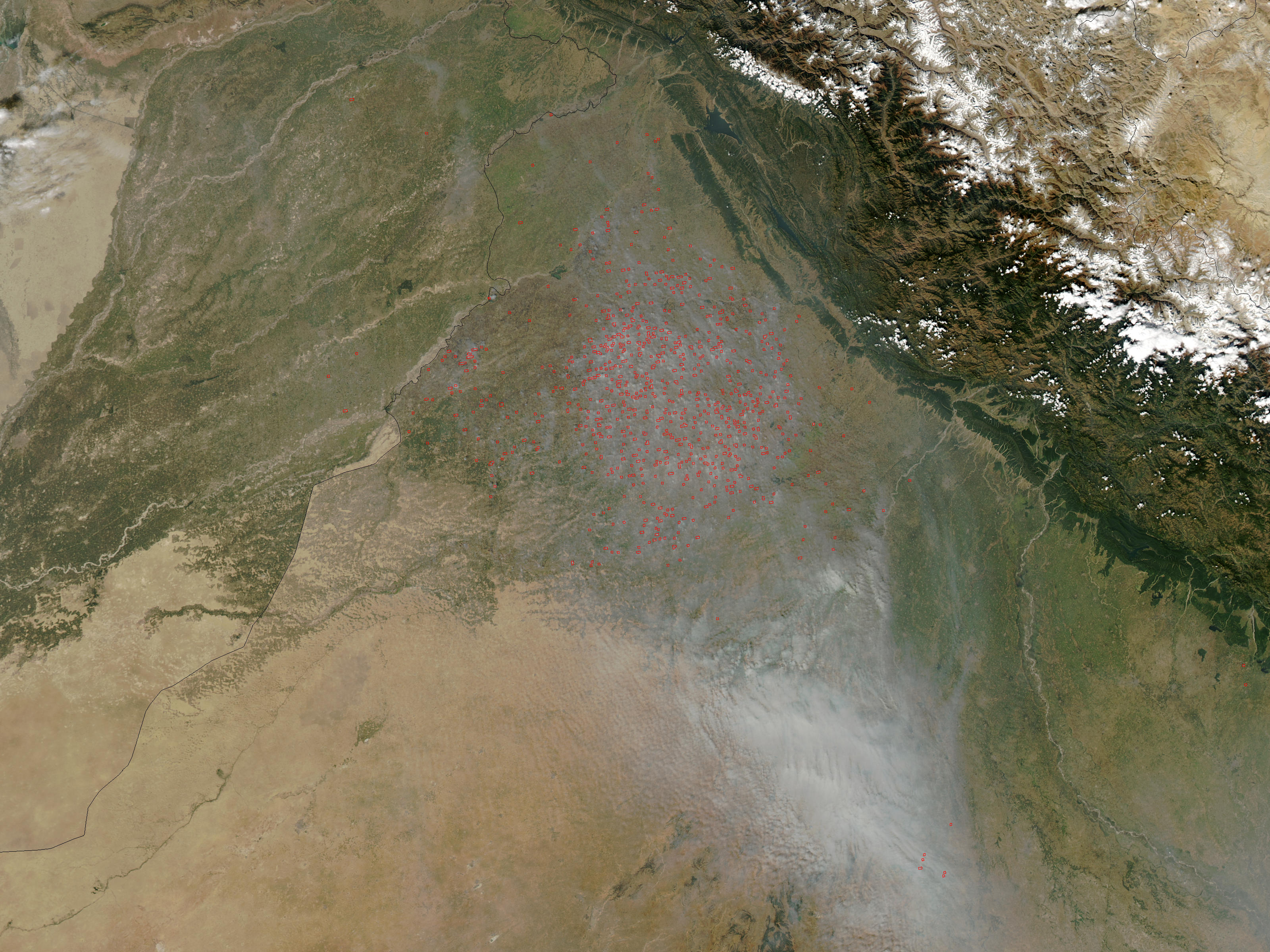 Fires and smoke in Northwest India - related image preview