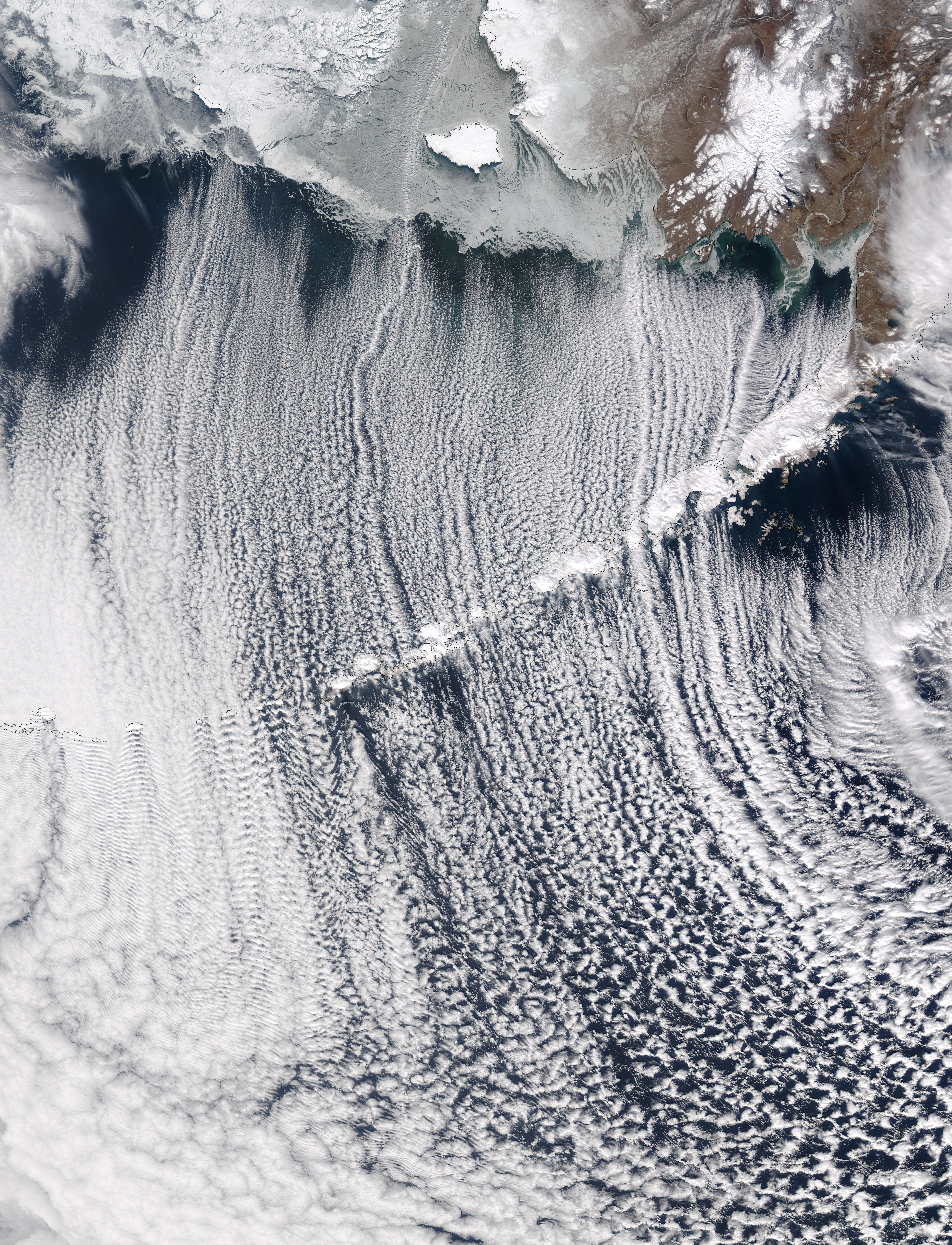 Cloud streets in the Bering Sea and Gulf of Alaska - related image preview