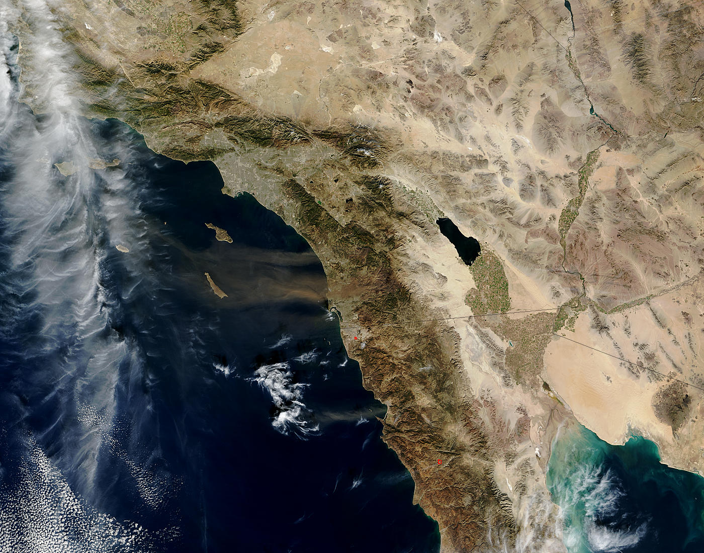 Dust and ash plumes off California - related image preview
