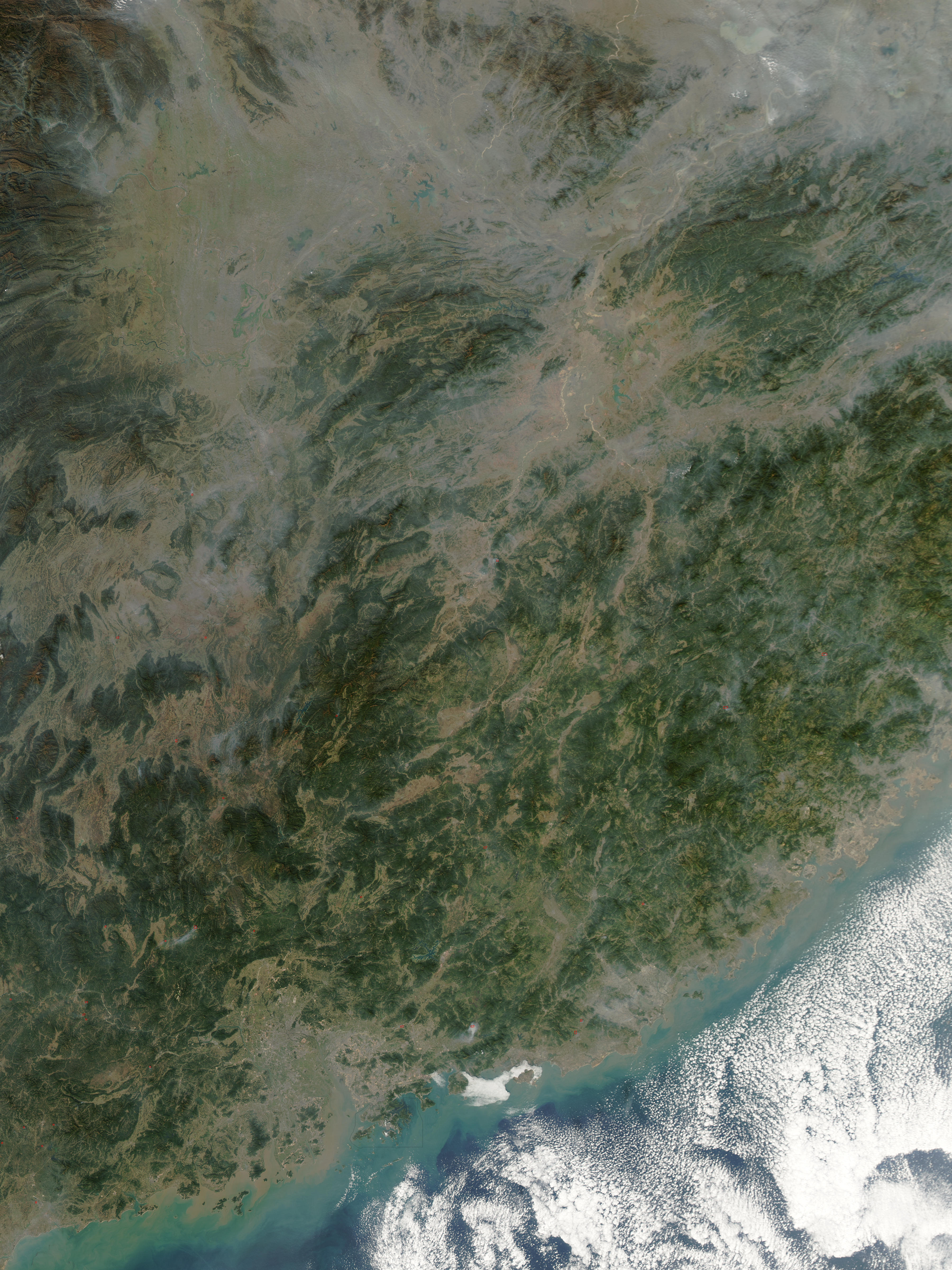 Fires and haze in southeastern China - related image preview