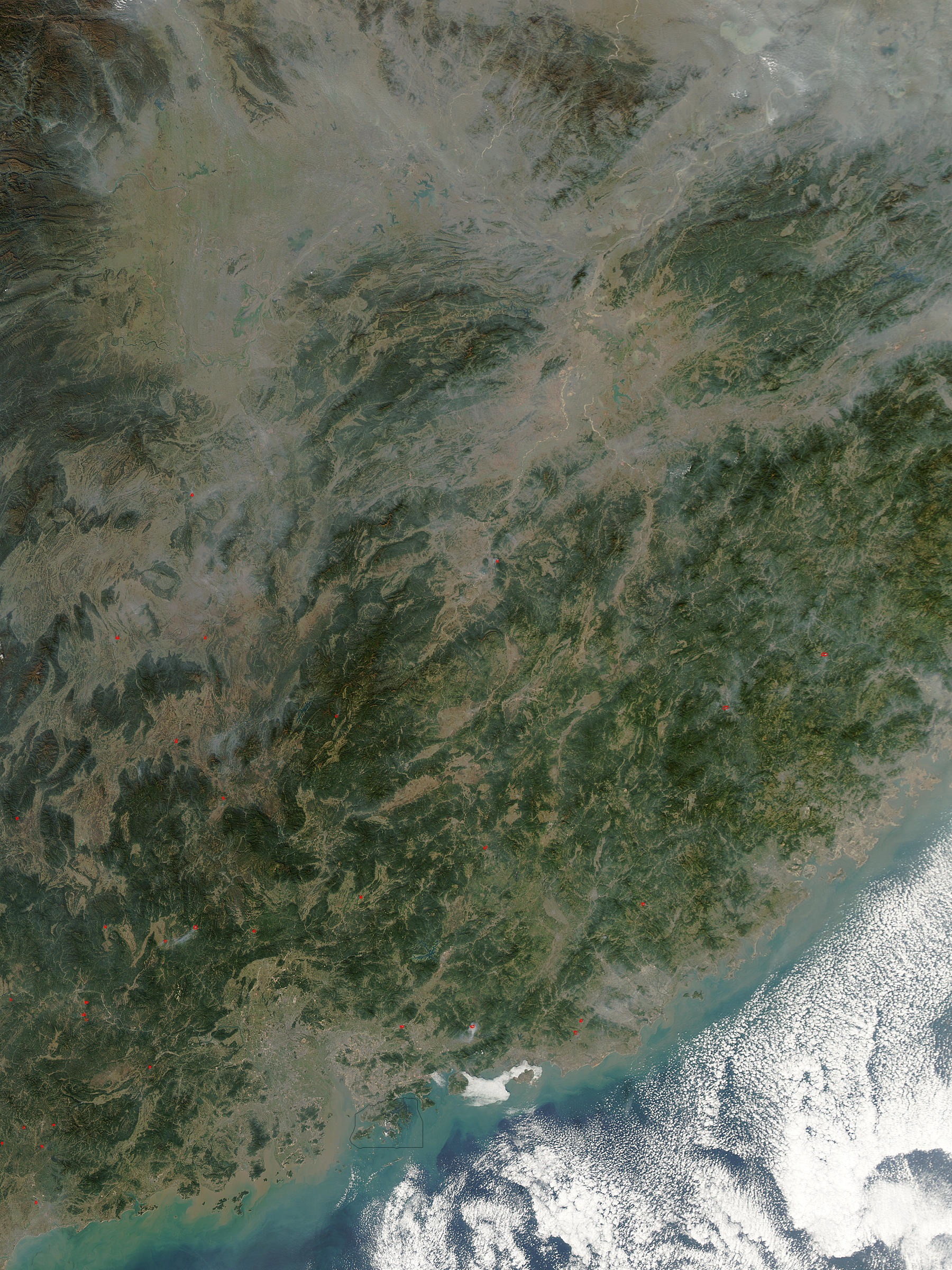 Fires and haze in southeastern China - related image preview