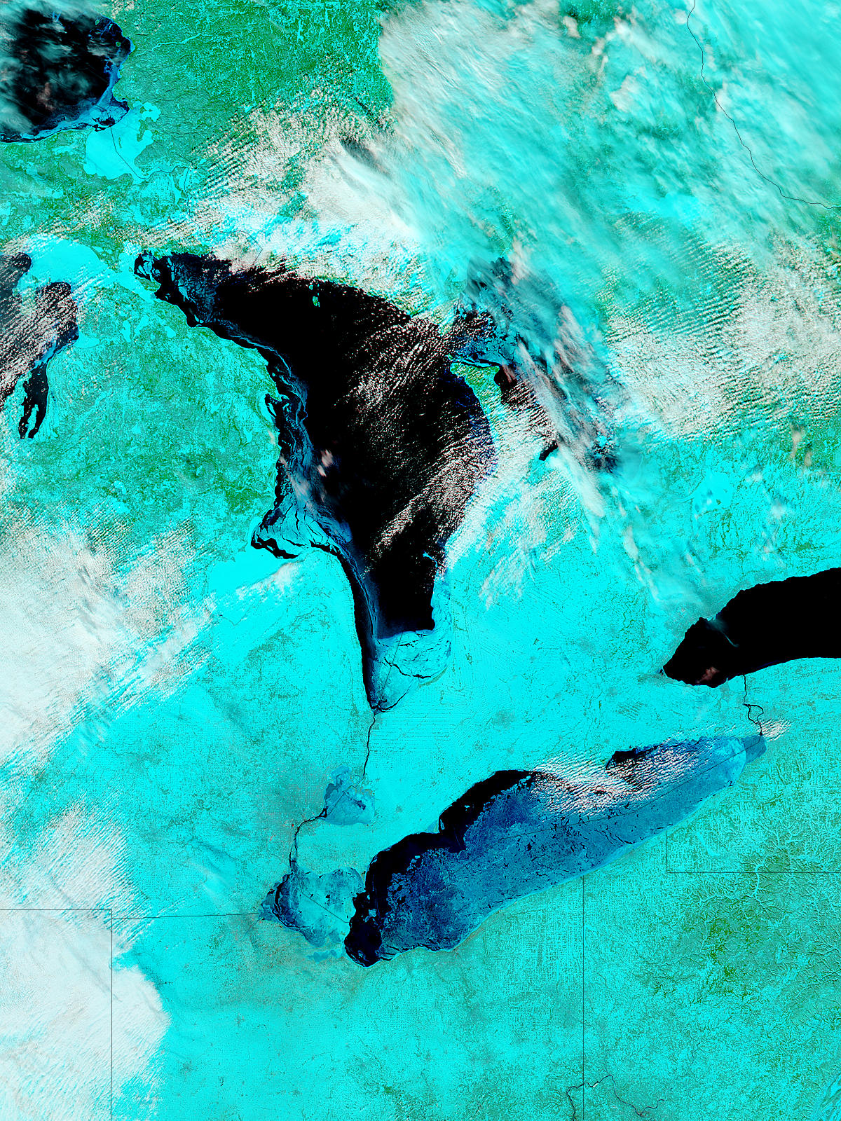 Ice on the Great Lakes (false color) - related image preview