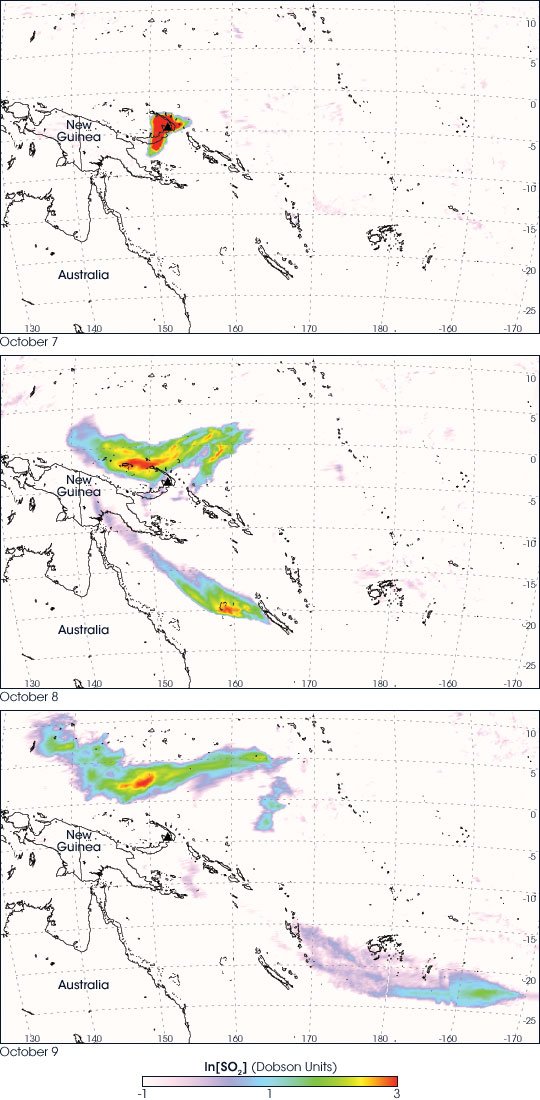 Sulfur Dioxide Cloud from Rabaul Volcano