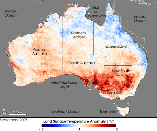 Australia Unusually Warm in September 2006