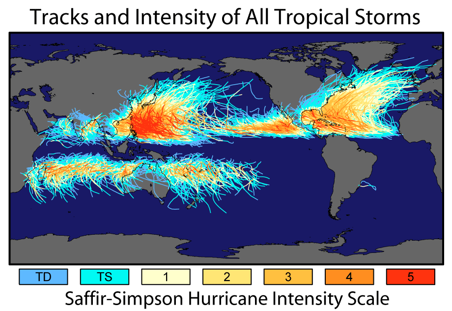 Historic Tropical Cyclone Tracks