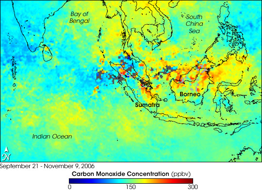 Carbon Monoxide over Borneo and Sumatra - related image preview