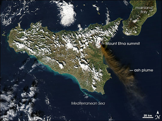 Ash Plume from Mount Etna