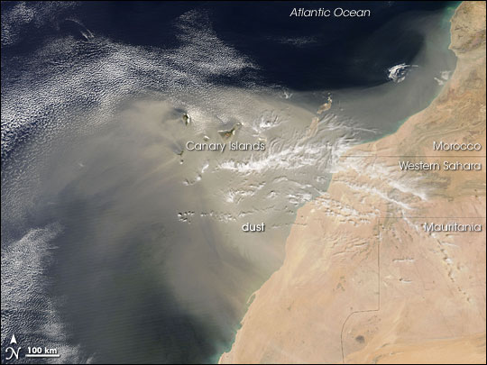 Dust Storm over the Canary Islands