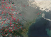 Fires and Thick Smoke Across Southeast Asia