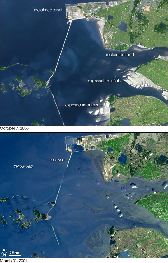 Changes to the Saemangeum Estuary, South Korea - related image preview