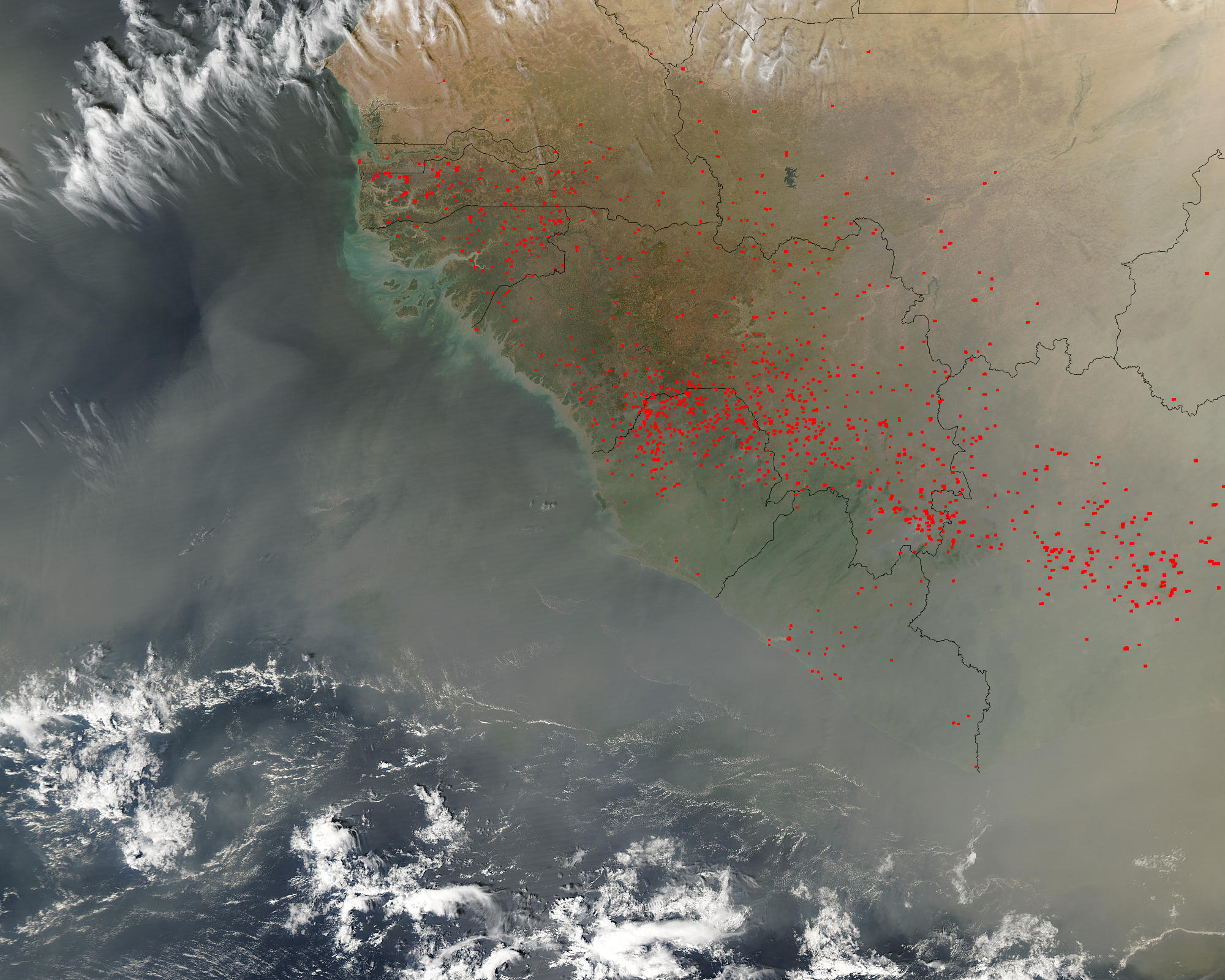 Dust and fires across West Africa - related image preview