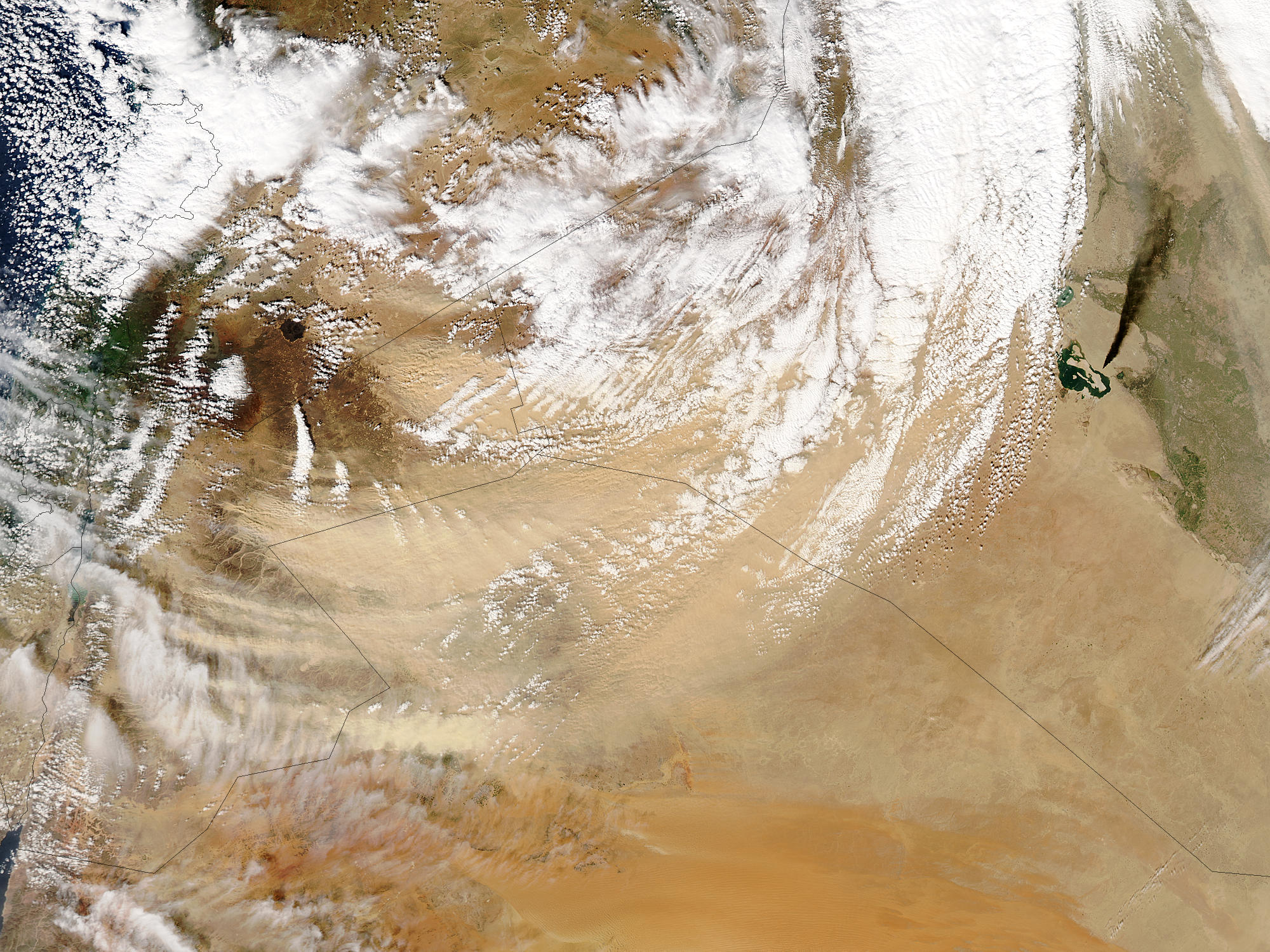 Dust storm in Jordan, oil fire in Iraq - related image preview