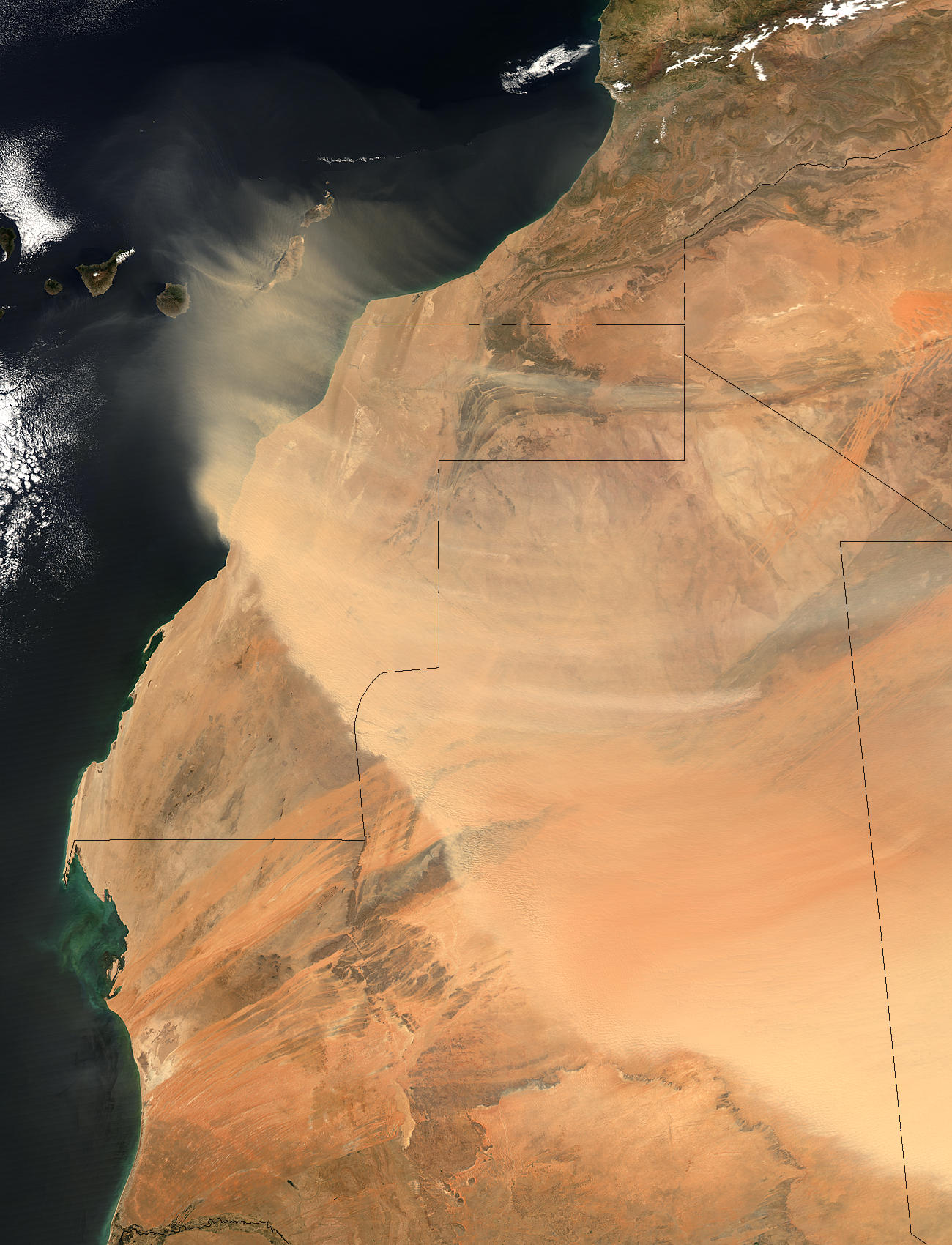 Dust across West Sahara (afternoon overpass) - related image preview