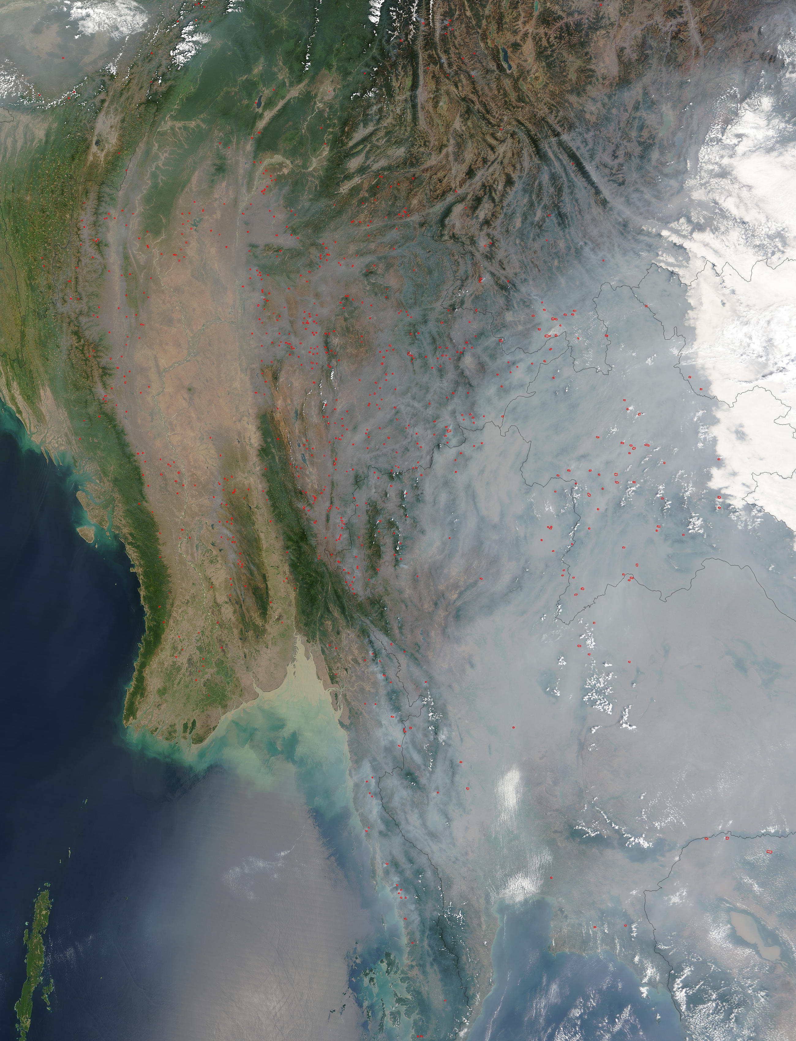 Fires and smoke across Indochina - related image preview