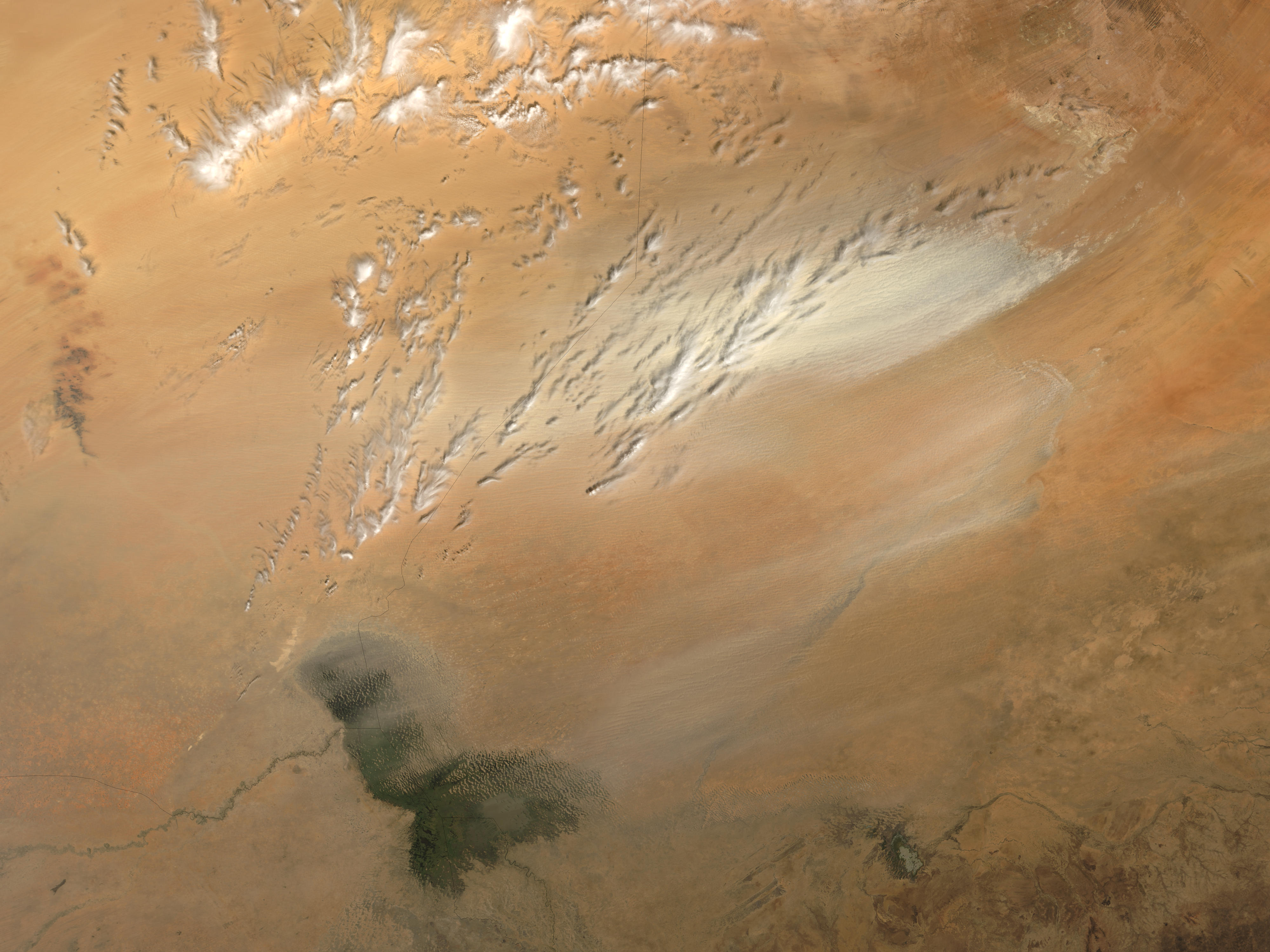 Dust storm in Bodele Depression, Chad (morning overpass) - related image preview