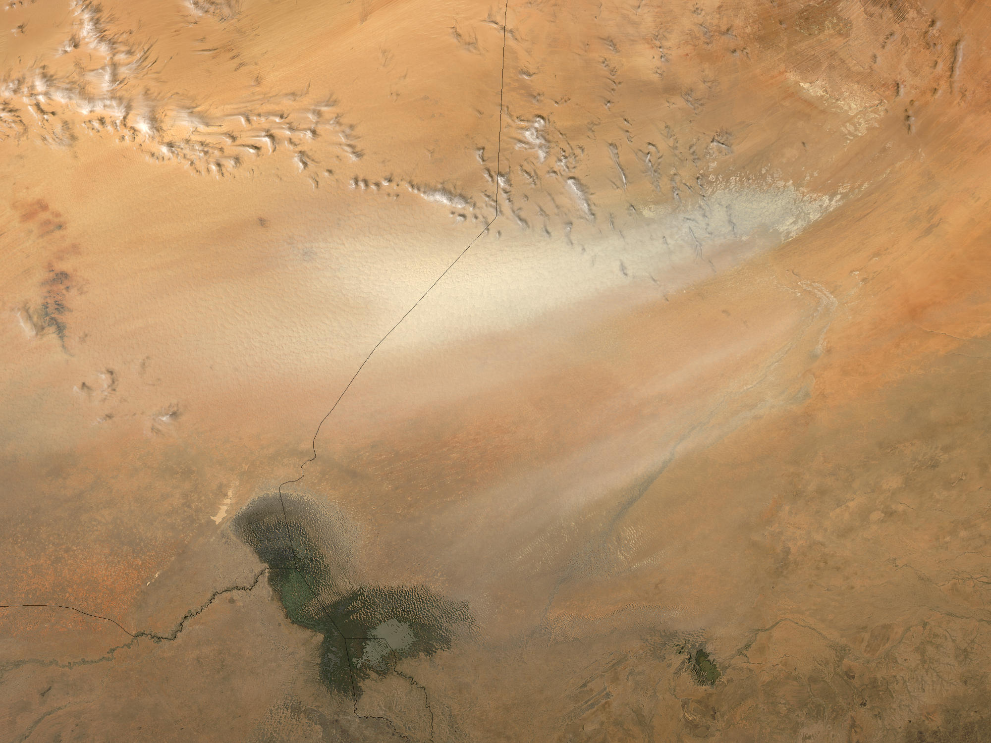 Dust storm in the Bodele Depression, Chad (afternoon overpass) - related image preview