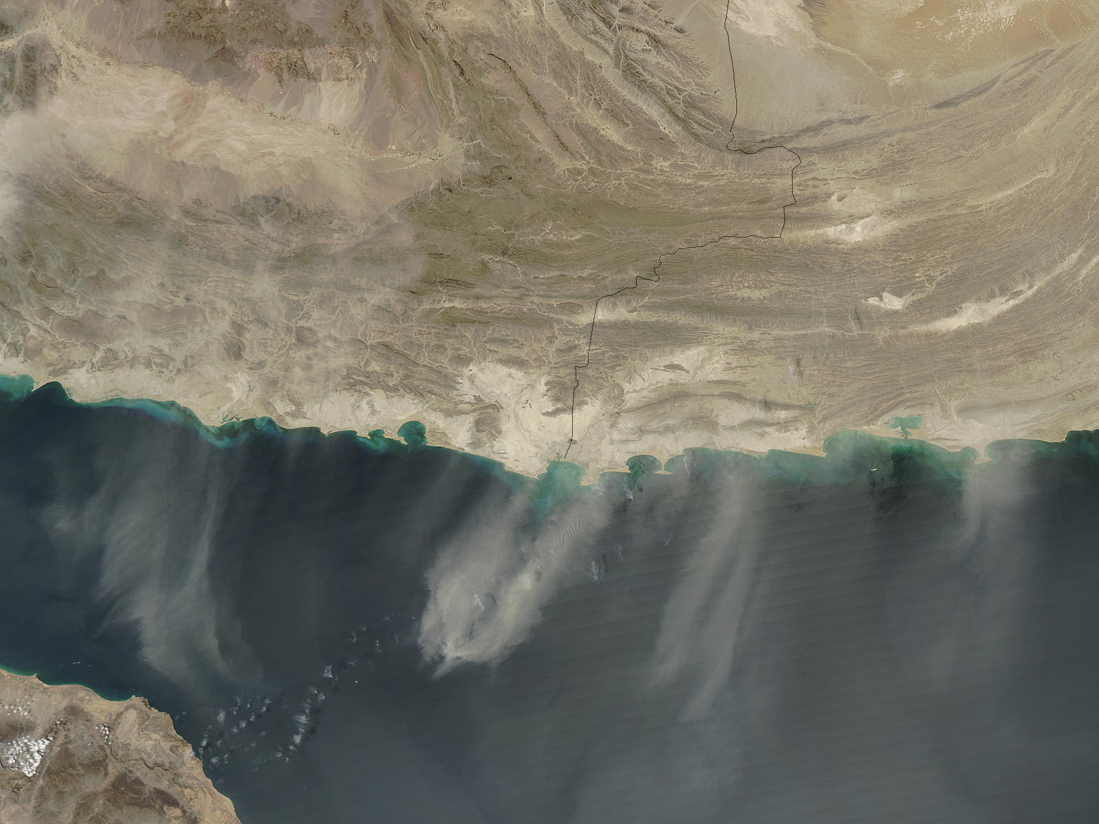 Dust storms off Pakistan and Iran