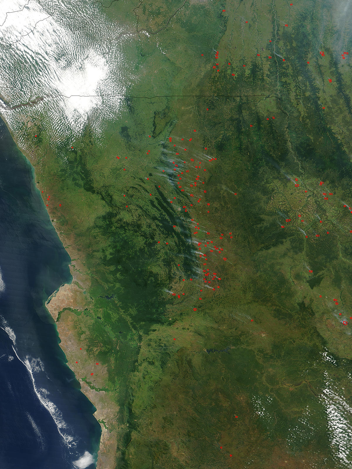 Fires in Northern Angola (morning overpass) - related image preview