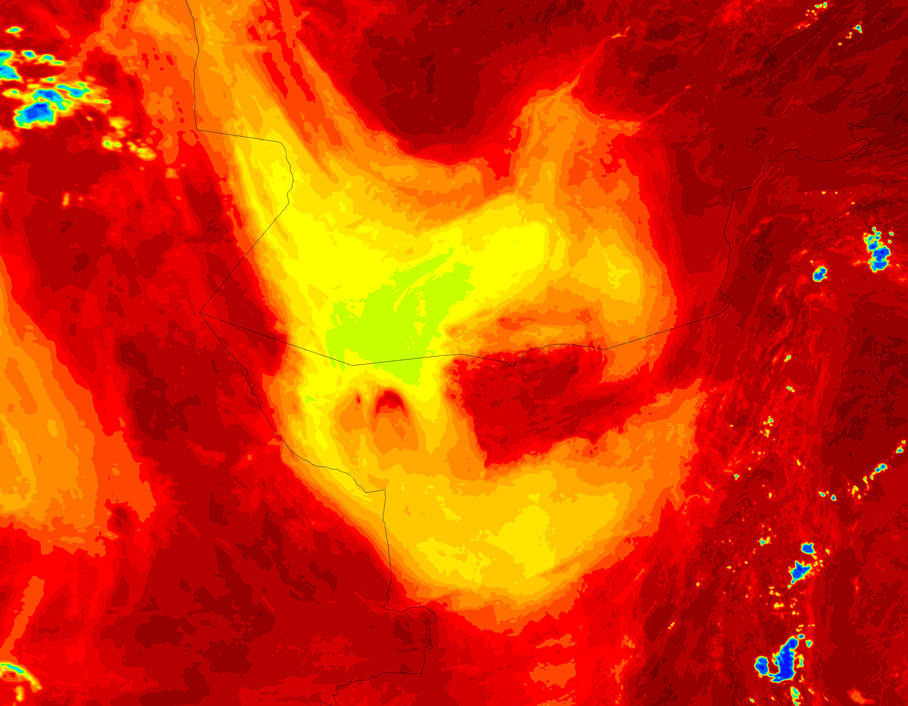 Dust storm in Afghanistan (Surface Temperature image) - related image preview