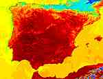 Heat wave across Spain (surface temperature image) - selected image