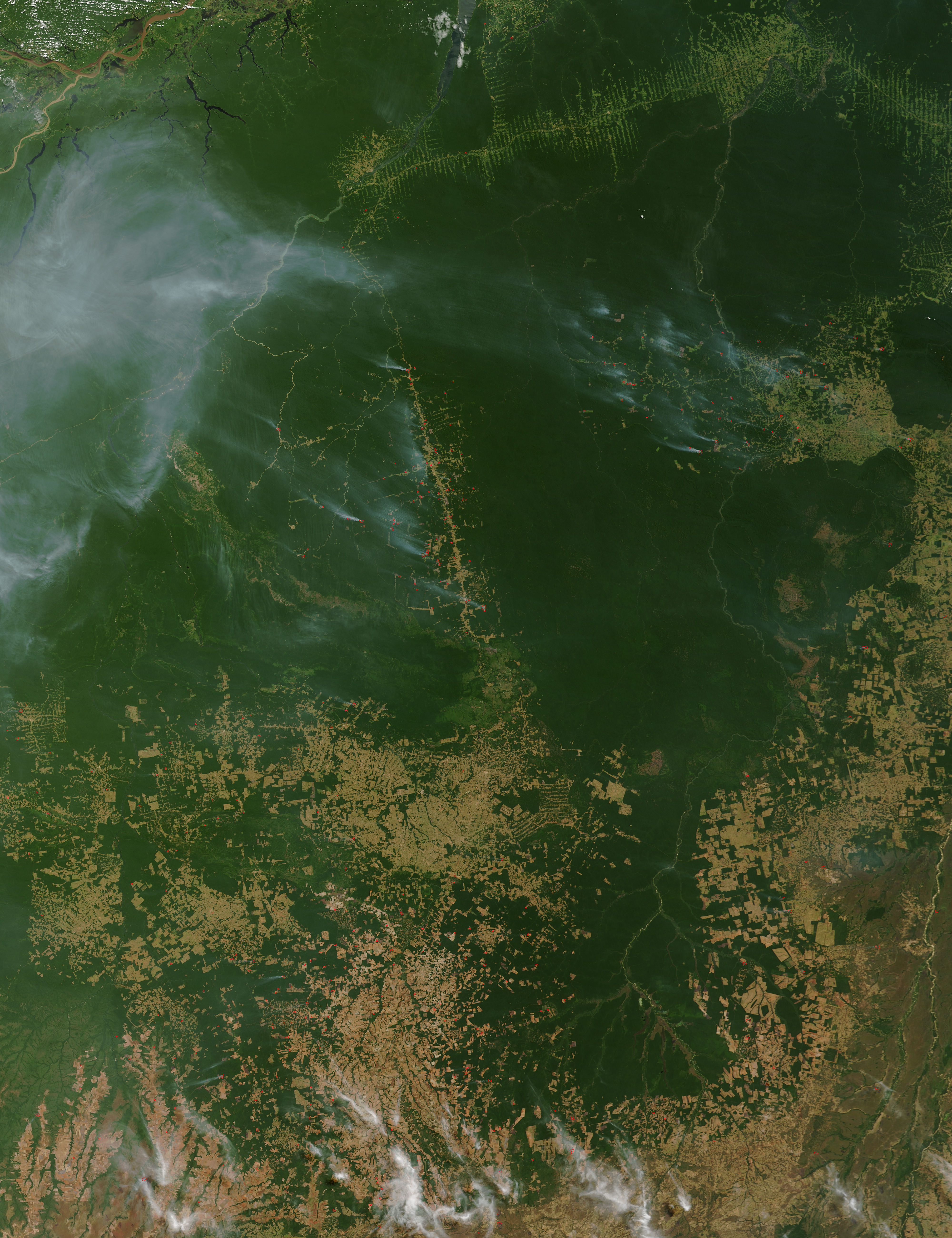 Fires across Mato Grosso, Brazil (morning overpass) - related image preview