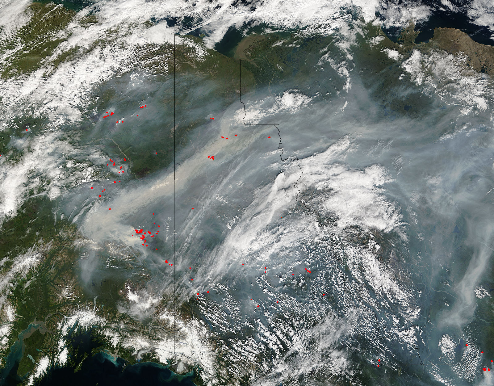 Fires and smoke across Alaska and Northern Canada - related image preview