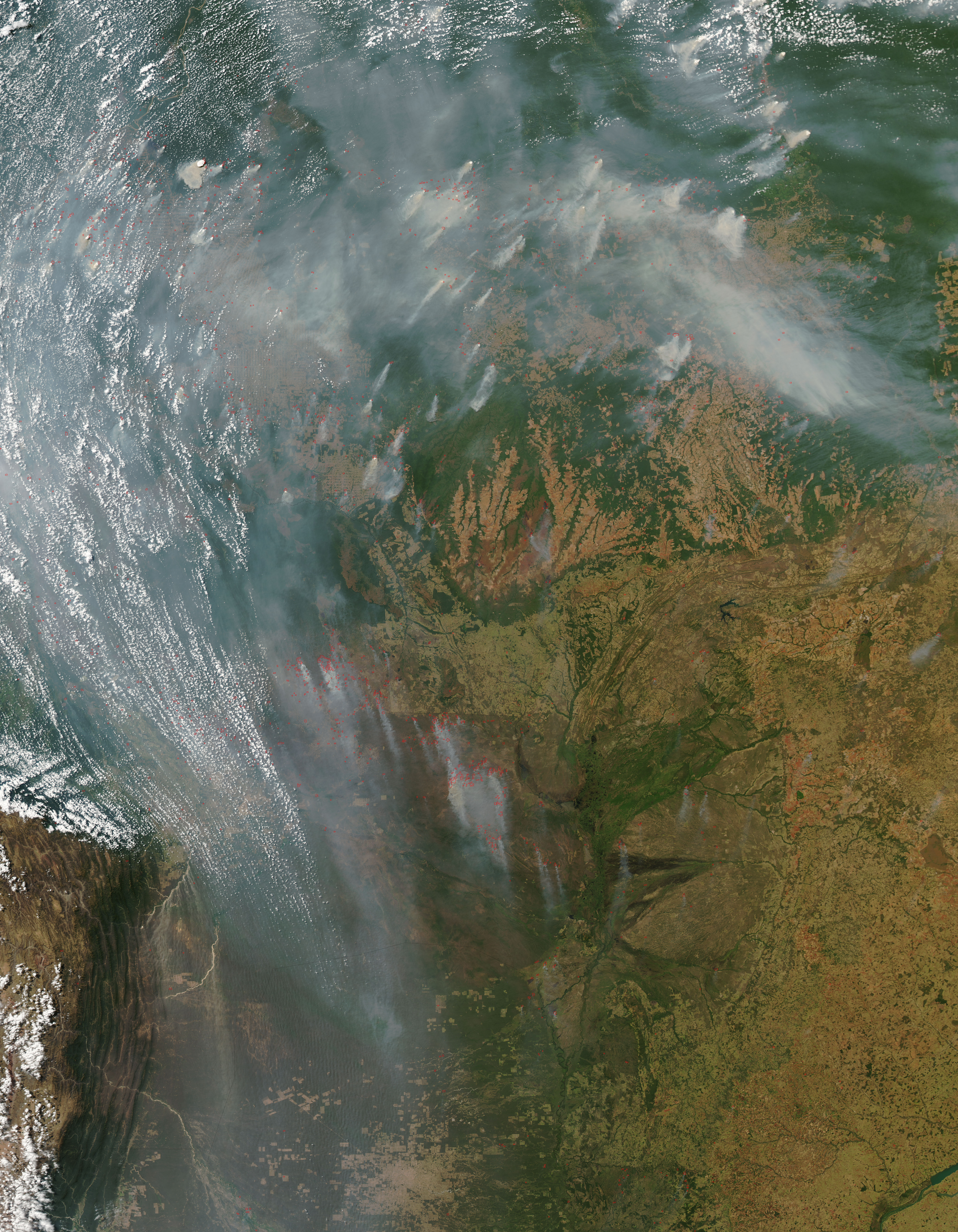 Fires and smoke across Central South America - related image preview