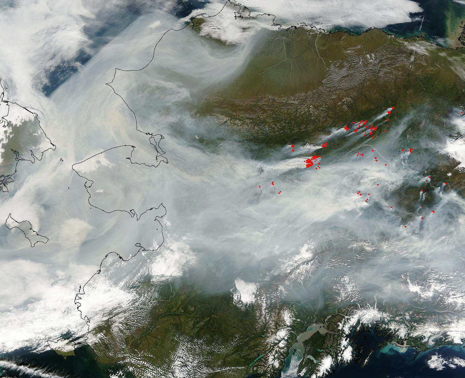 Wildfires and smoke across Alaska and Northern Canada - related image preview