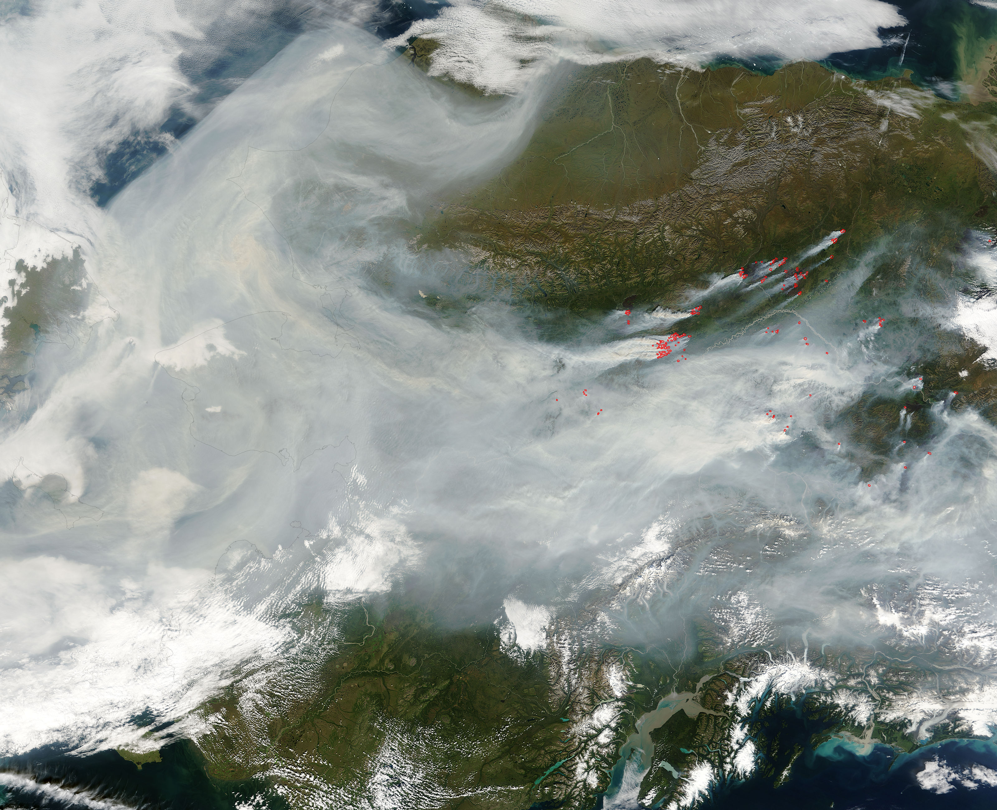 Wildfires and smoke across Alaska and Northern Canada - related image preview