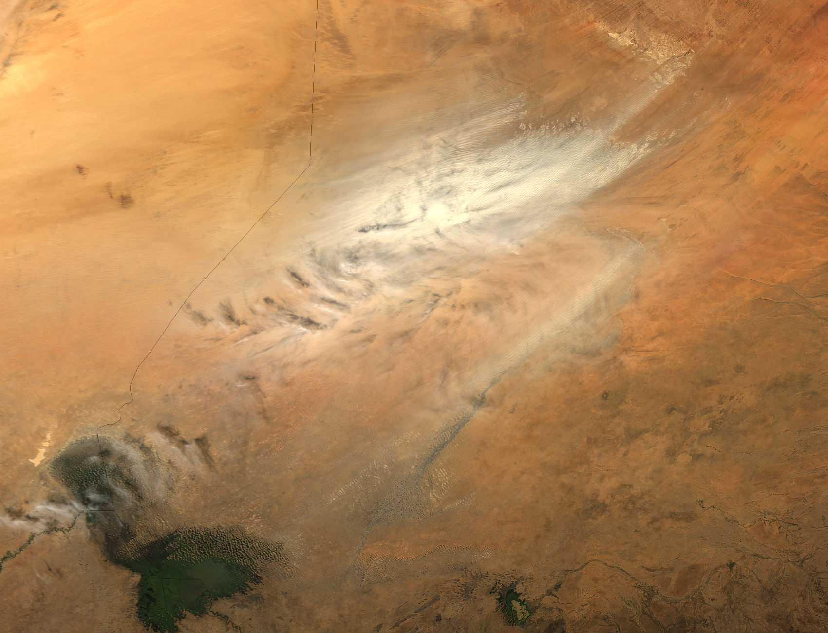 Dust storm in the Bodele Depression, Chad (morning overpass) - related image preview
