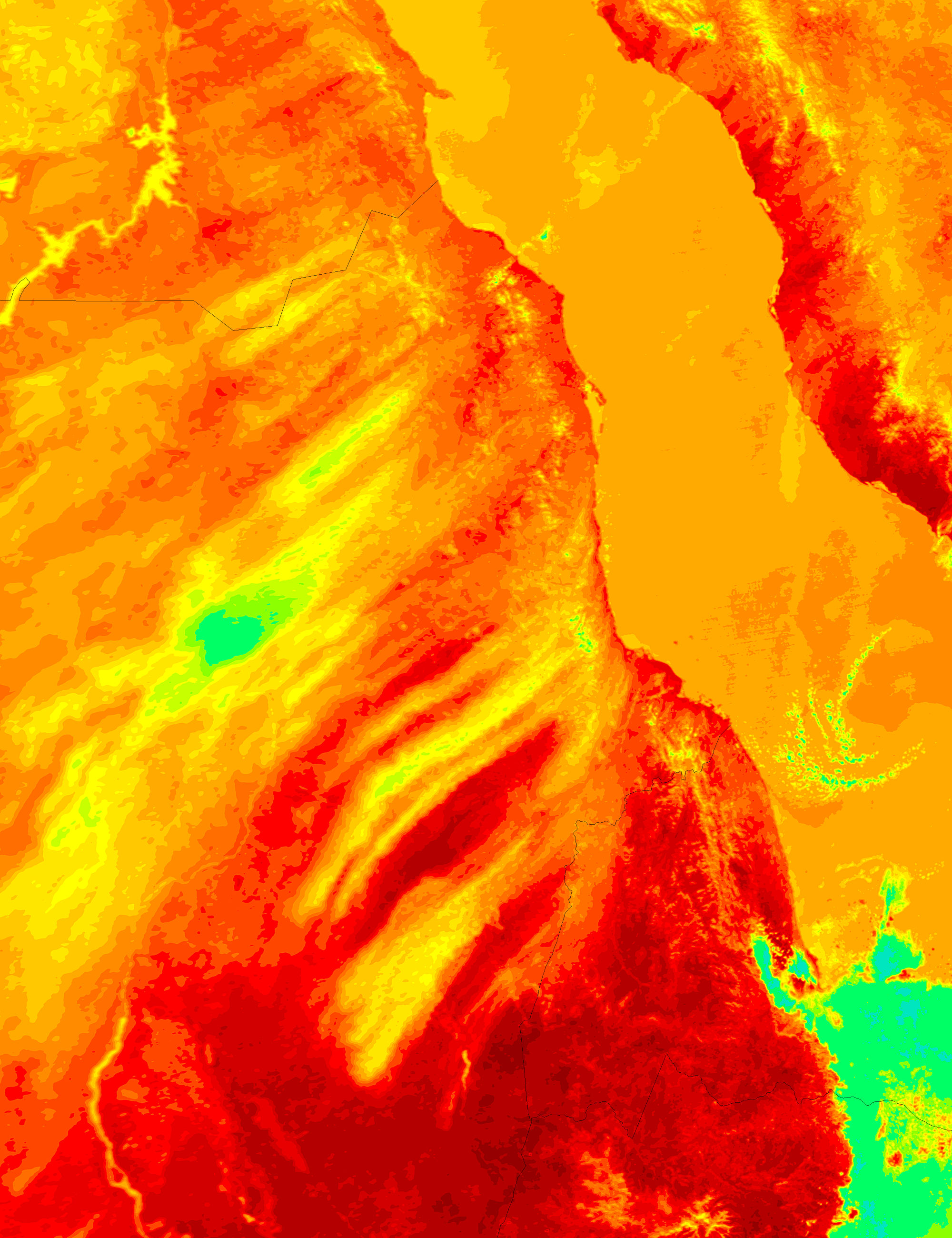 Dust storms in Sudan (surface temperature image) - related image preview