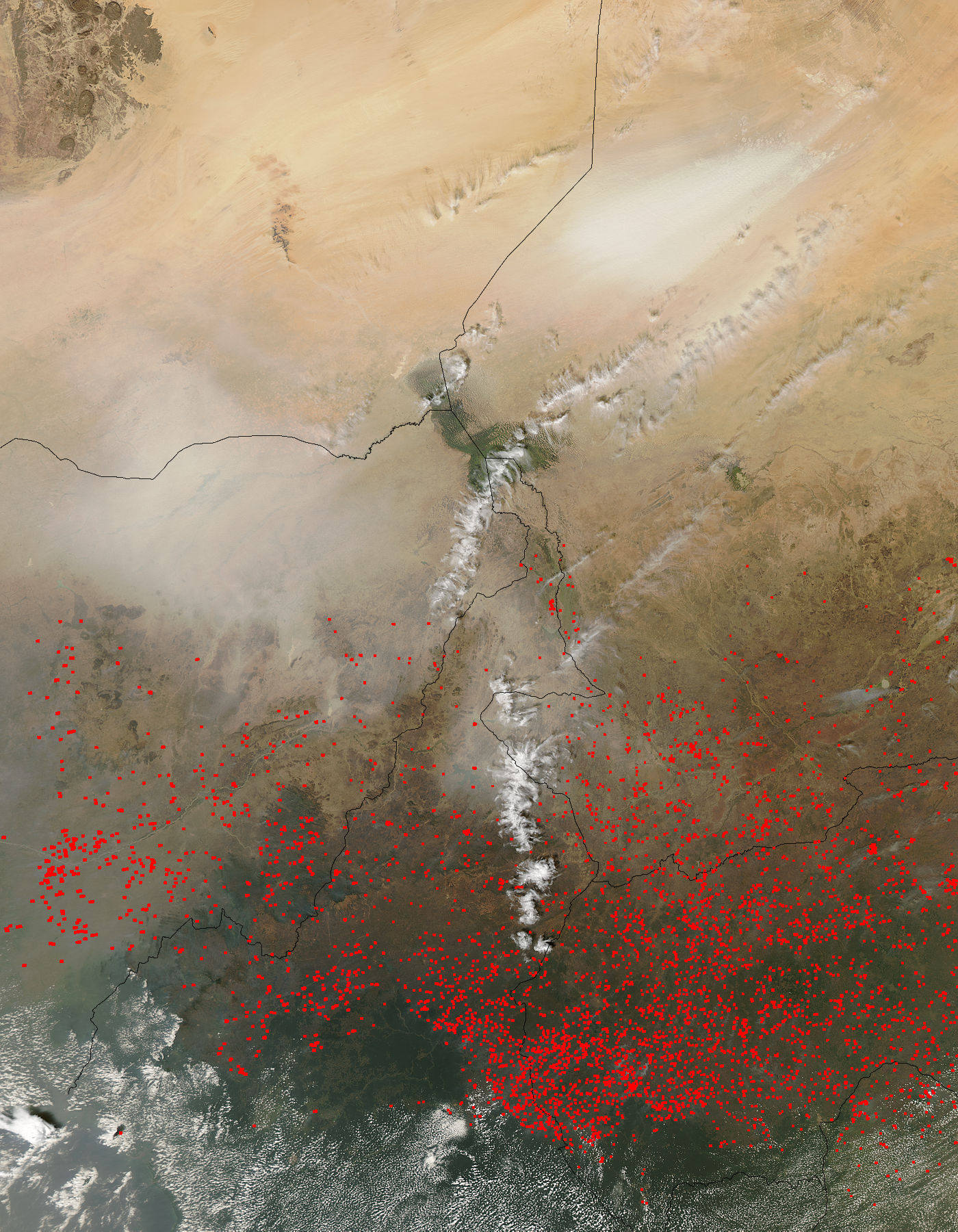Dust and fires in Central Africa - related image preview
