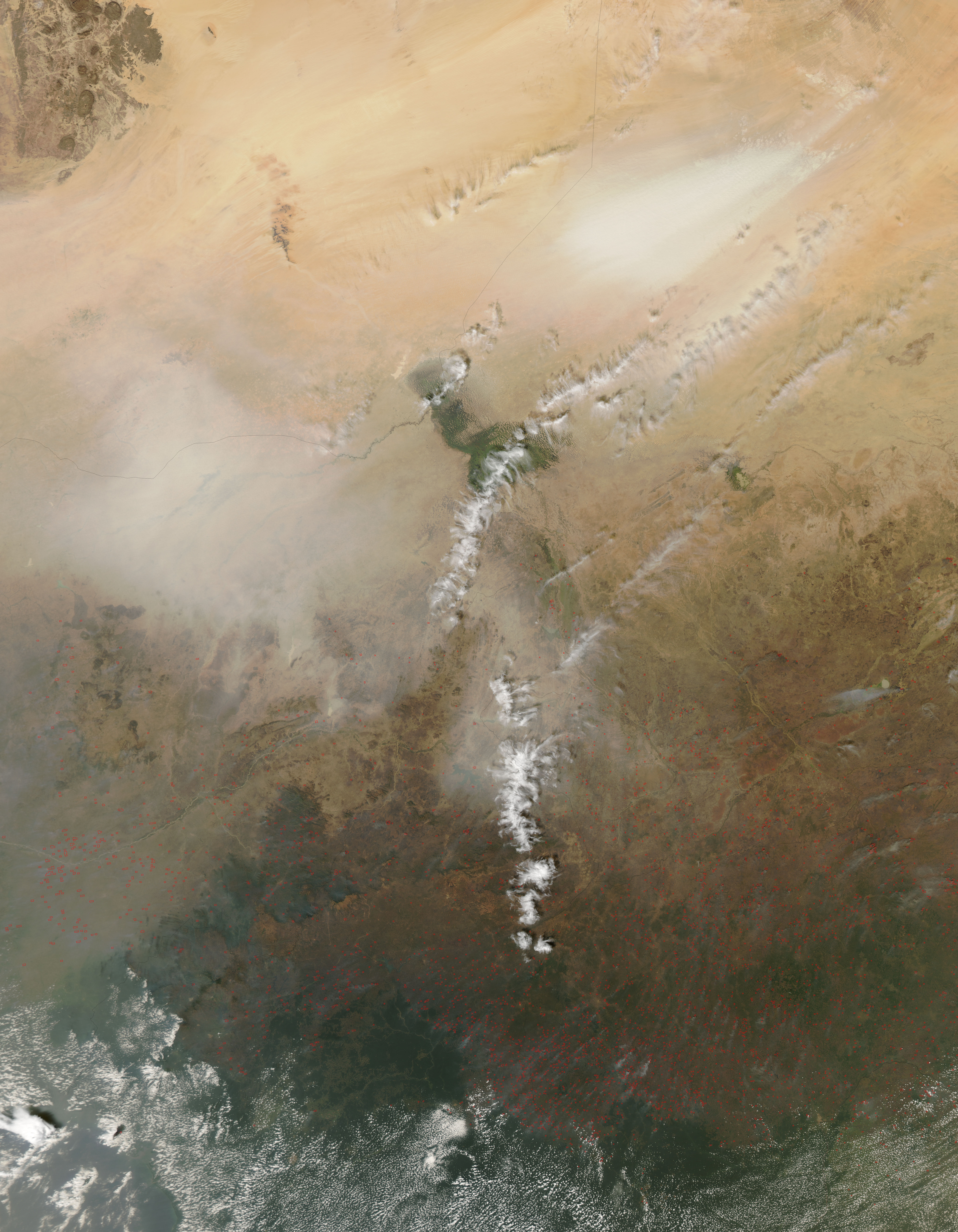 Dust and fires in Central Africa - related image preview