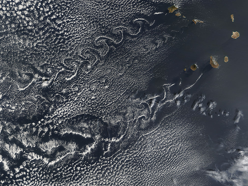 Cloud vortex streets off the Cape Verde Islands - related image preview
