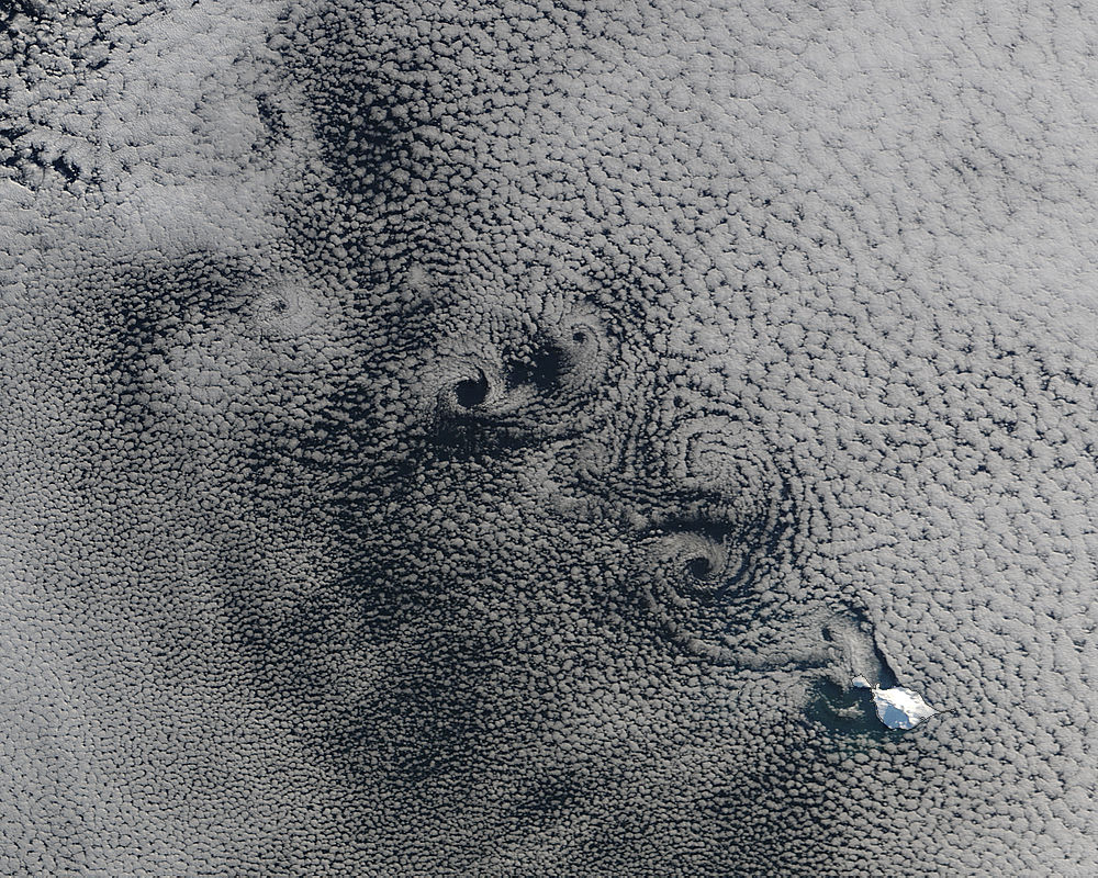 Cloud vortices off Heard Island, south Indian Ocean - related image preview