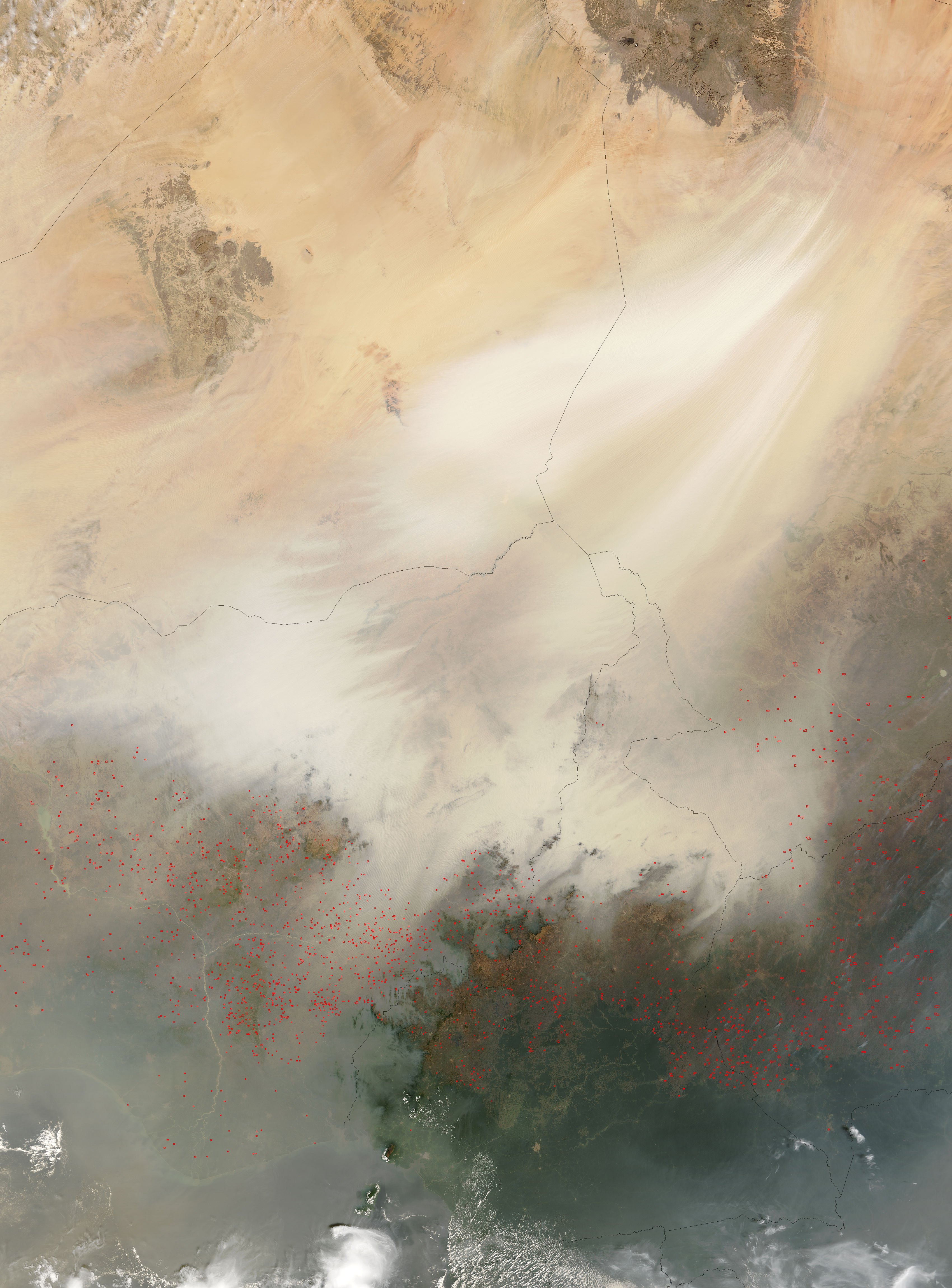 Dust and fires across Central Africa - related image preview