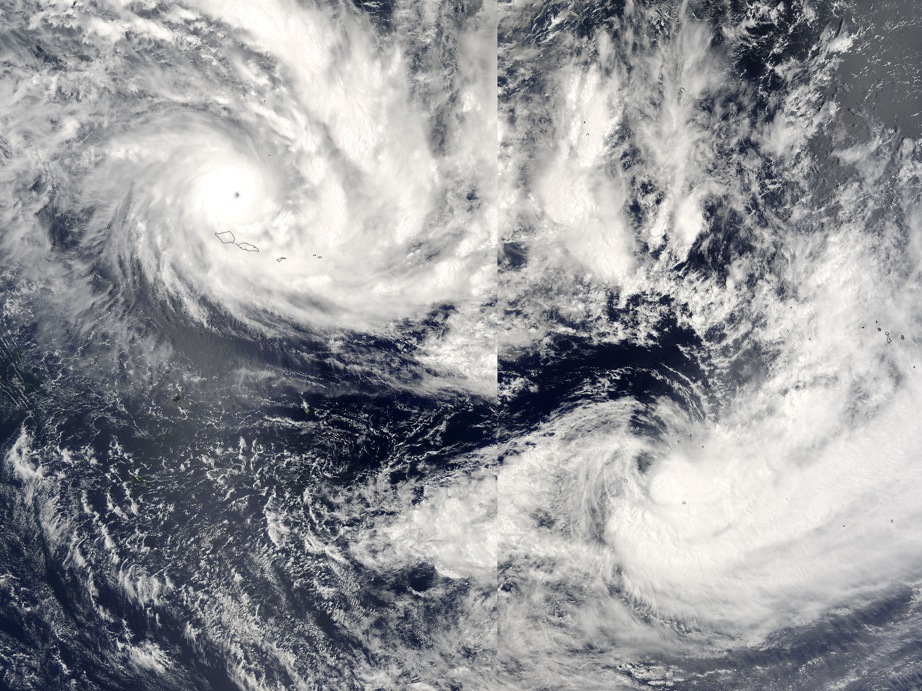 Cyclones Olaf and Nancy in the South Pacific - related image preview