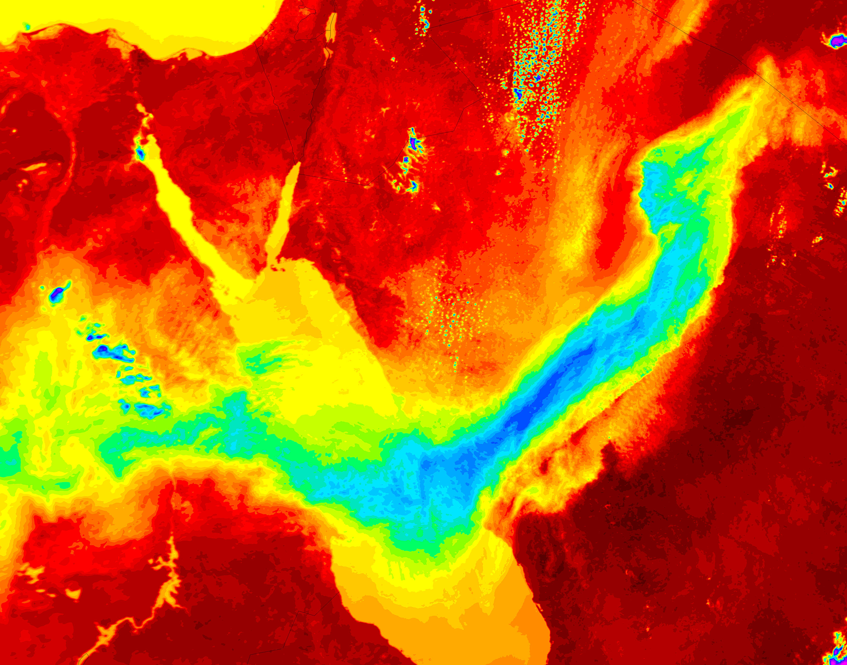 Dust storm across the Red Sea (land surface temperature) - related image preview