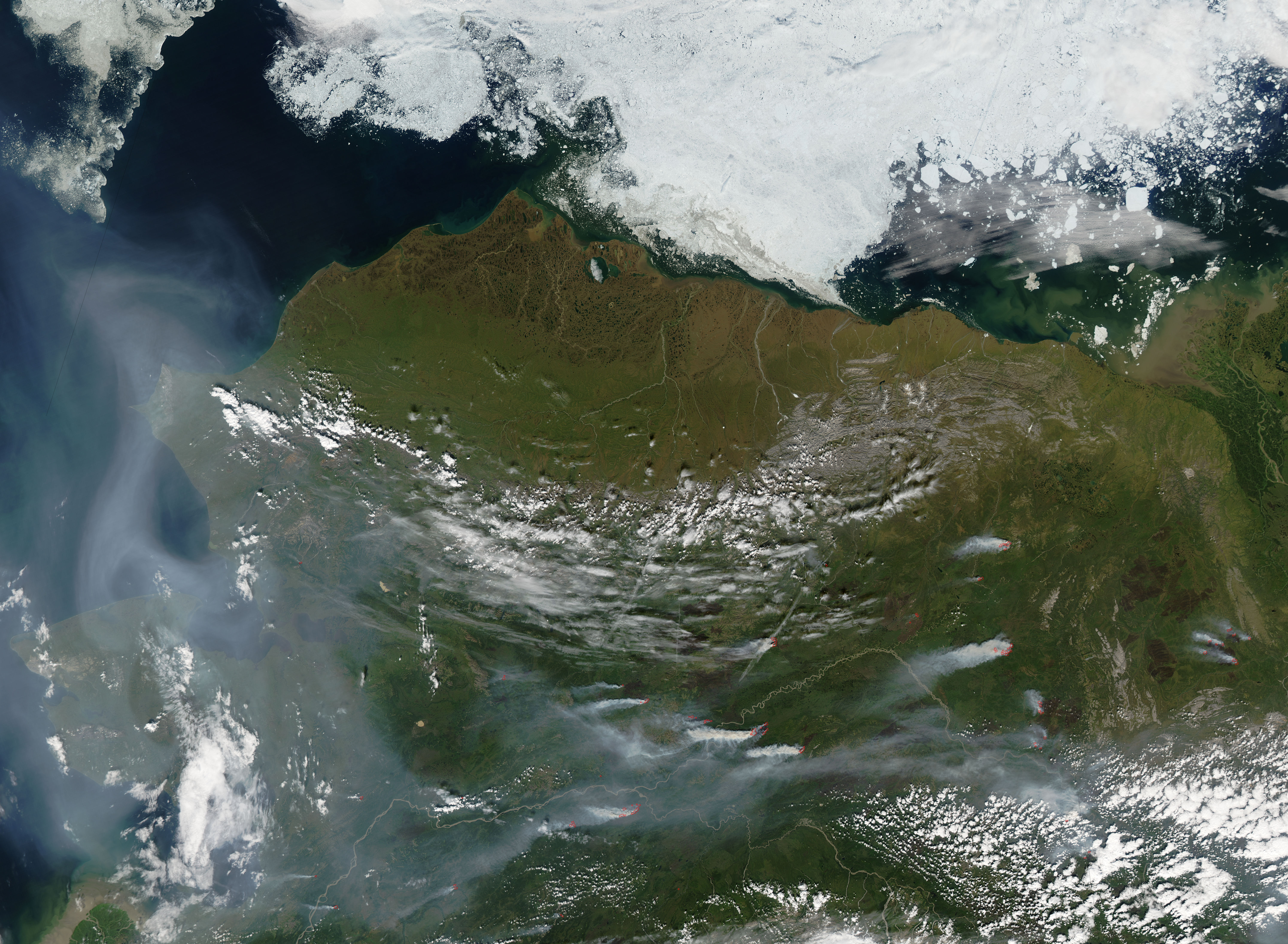 Fires and smoke in Alaska and Yukon Territory - related image preview