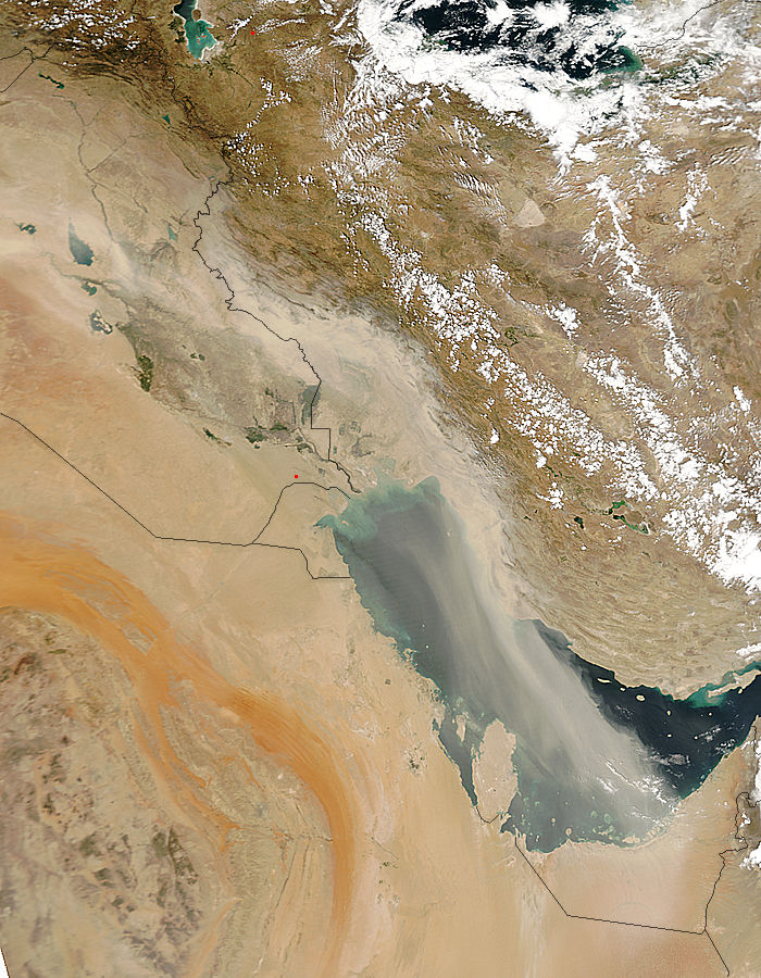 Dust storm over the Persian Gulf - related image preview
