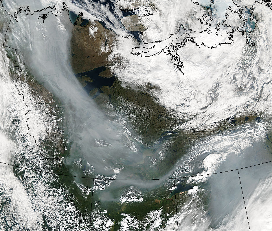 Smoke from Alaska wildfires across northwestern Canada - related image preview