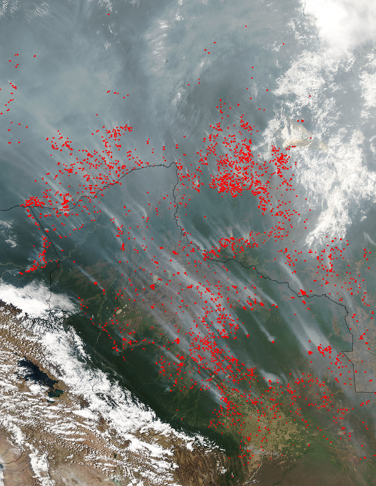 Fires and smoke in Bolivia and Brazil - related image preview