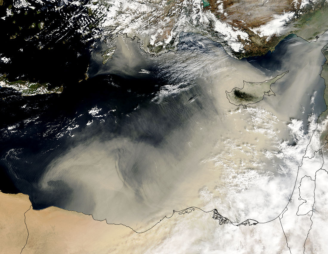 Dust storm over the eastern Mediterranean - related image preview